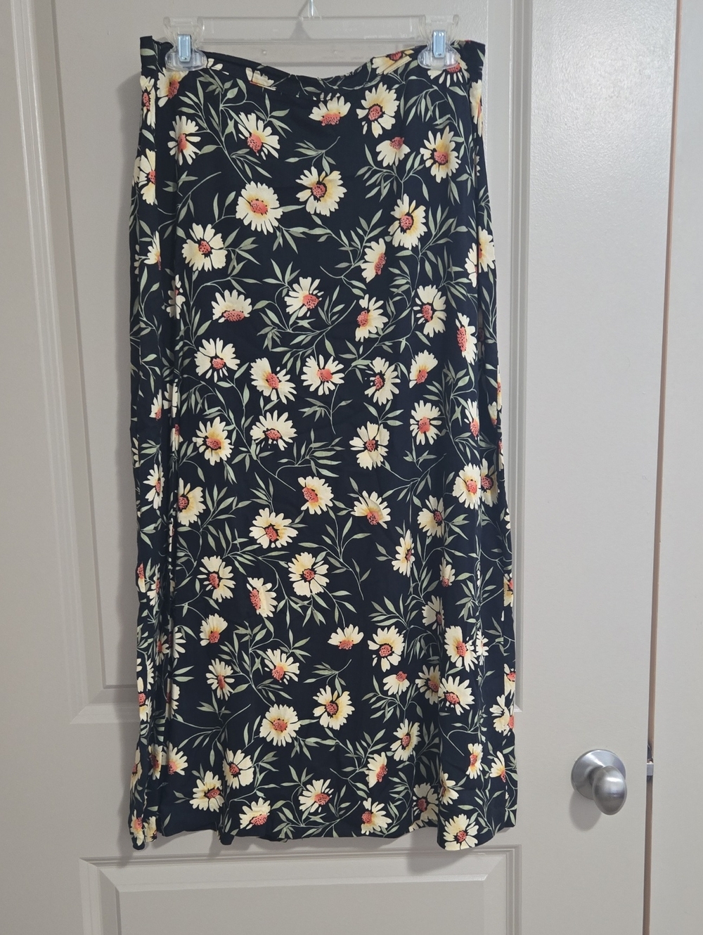 Byer California Black Maxi Skirt with Cream,Yellow, & Orange Floral Printange